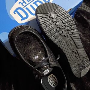 Hey Dude Black Sequin Shoes